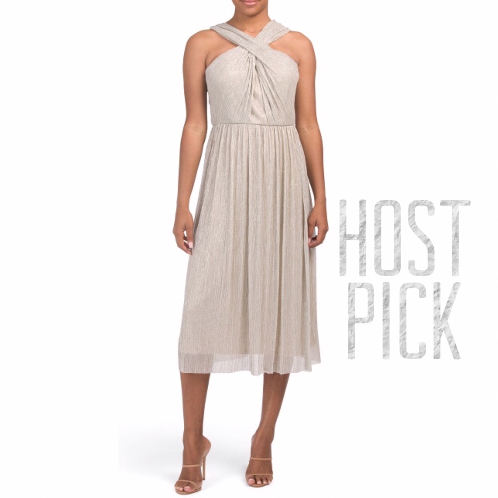 Metallic Halter Dress - Picture 1 of 4